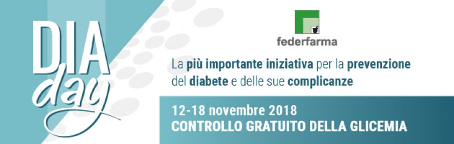 Diaday 2018: dal 12 al 18 novembre la seconda campagna nazionale di prevenzione del diabete in Farmacia.